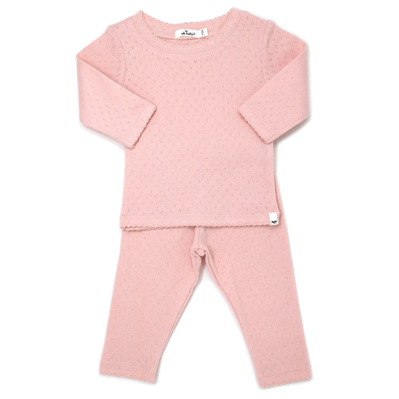 Pink Pointelle 2 PC Set