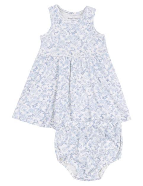 Blue Calico Floral Tank Dress