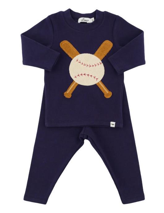 Navy Terry Baseball Set