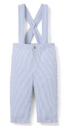 Striped Seersucker Suspender Pant