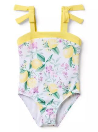 Lemon Floral Bow Swimsuit