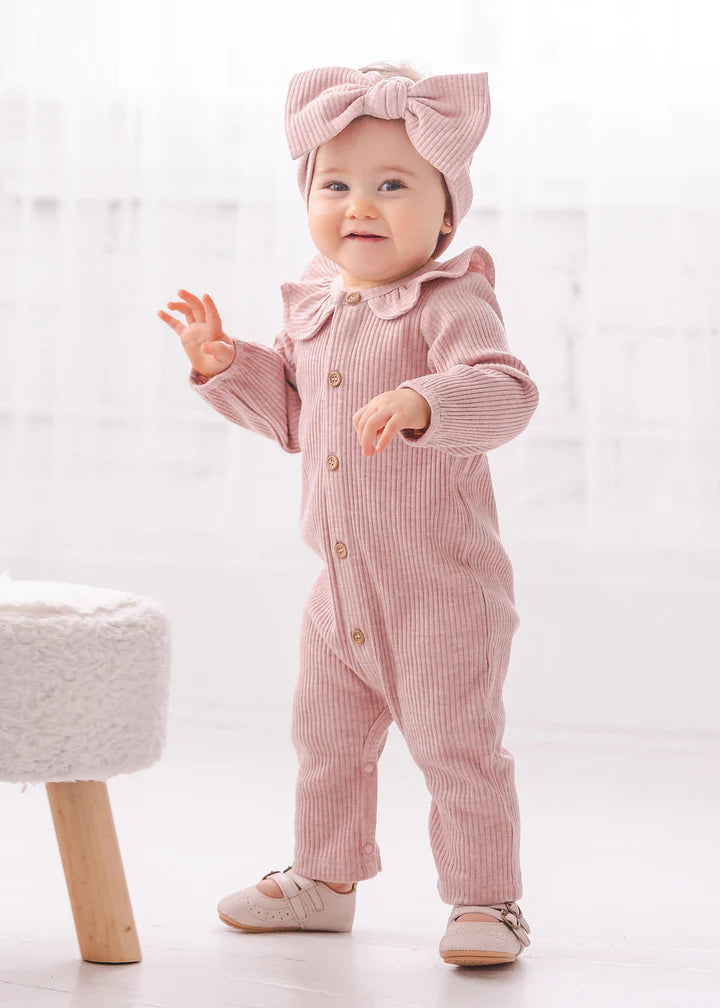 Graceful Blooms Rib Knit Romper